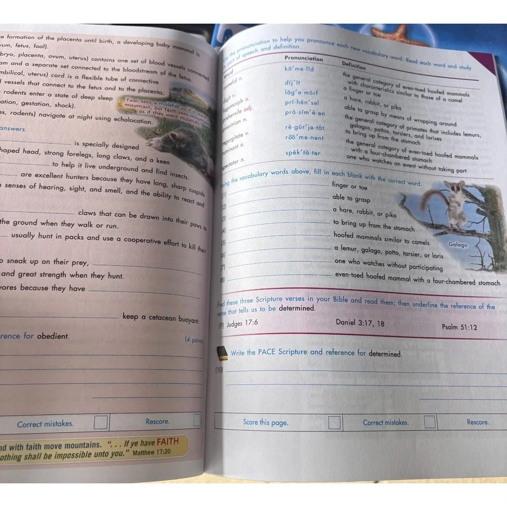 ACE Science 1098  homeschooling workbook